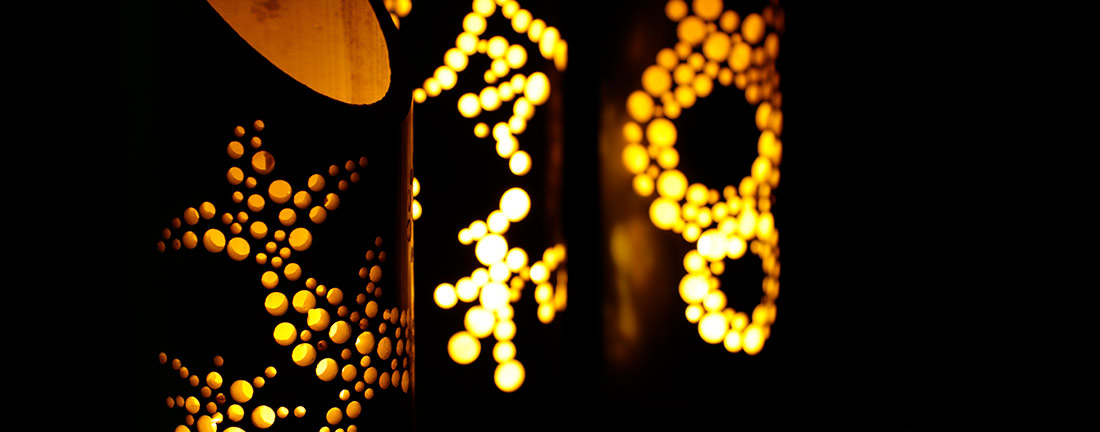 Making Bamboo Lanterns in a Temple